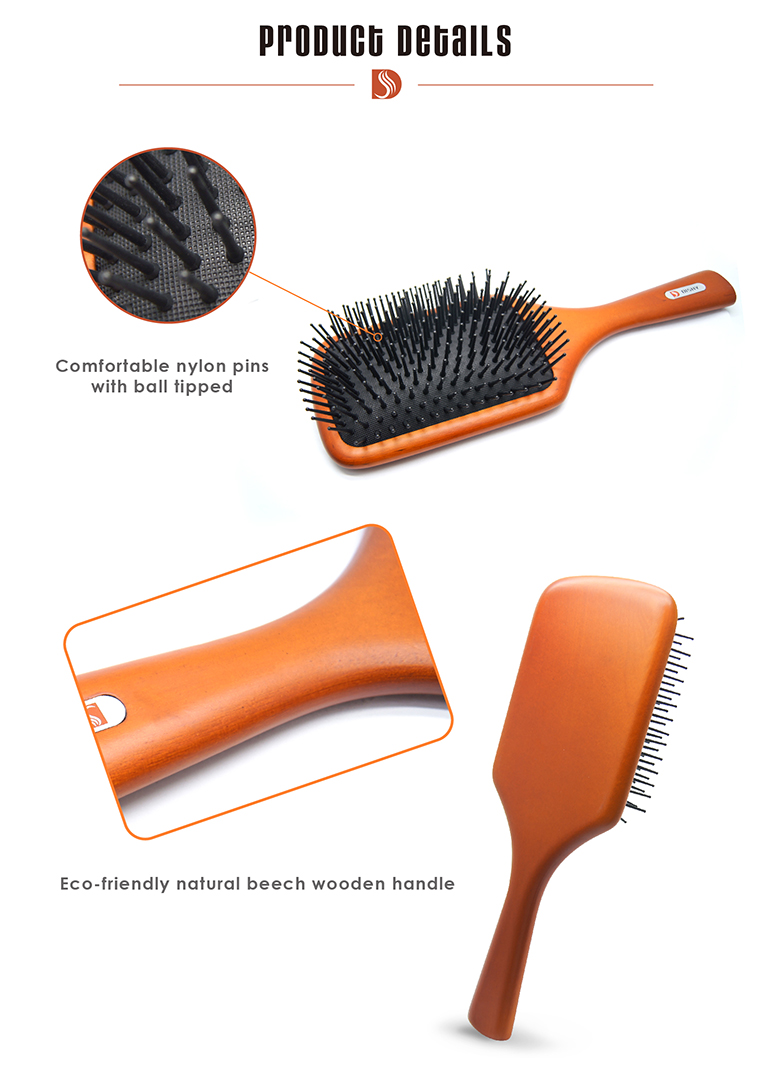 Natural Beech Wood Hair Brush-dishygroup